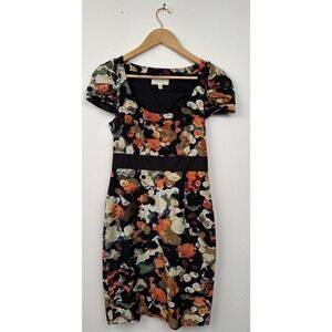 Anthropologie Moulinette Soeurs Floral Print Dress Sz 0 Silk Blend Y2K Empire